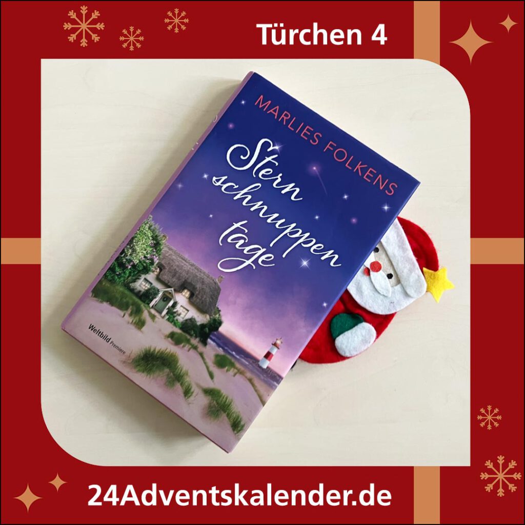 Adventskalendertürchen 4 mit dem Titel "Sternschnuppentage" der Schriftstellerin Marlies Folkens.