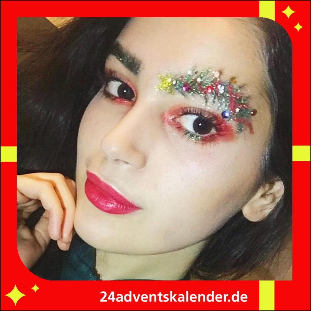 Augenbrauen-Make-up für das festliche Weihnachtsfest