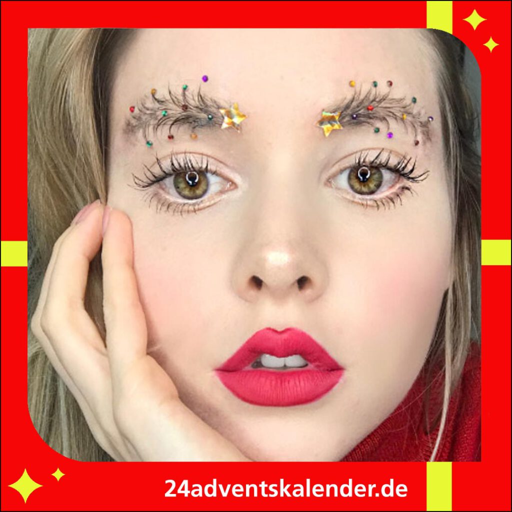 Modisches Augen-Make-up für festliche Augenbrauen zu Weihnachten