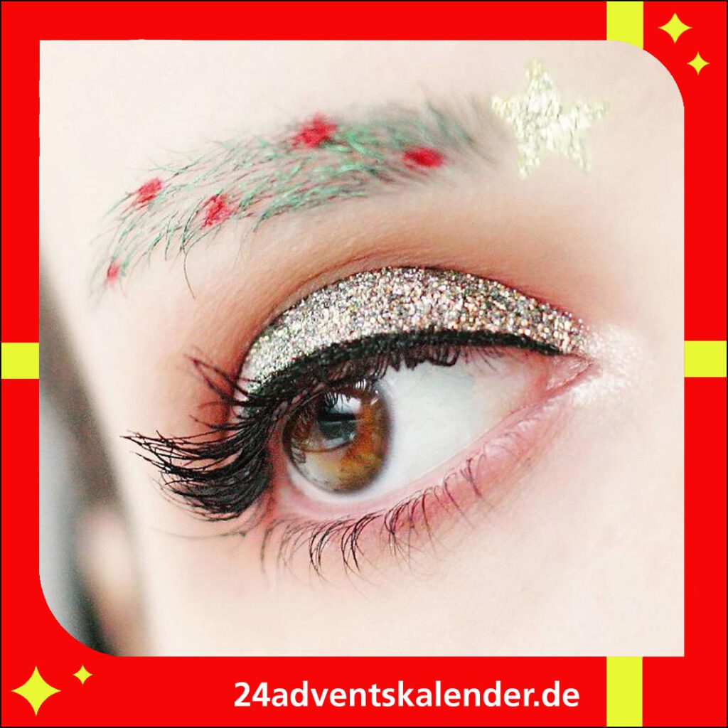 Festliches Auftragen von Weihnachts-Make-up