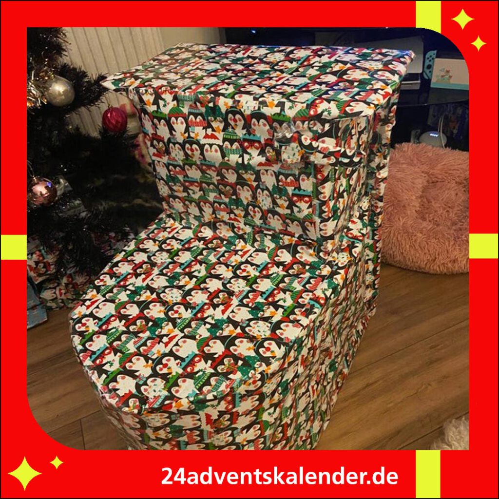 Fantasiereich ein vergnügliches Geschenk am Weihnacht liebevoll für die Oma verpacken