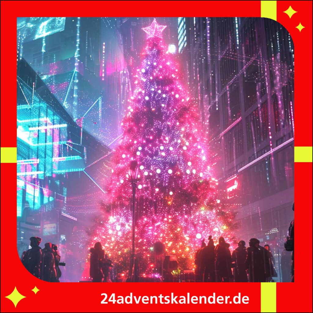 Durch künstliche Intelligenz erwacht ein fiktiver Weihnachtsbaum und läutet die Festzeit ein.