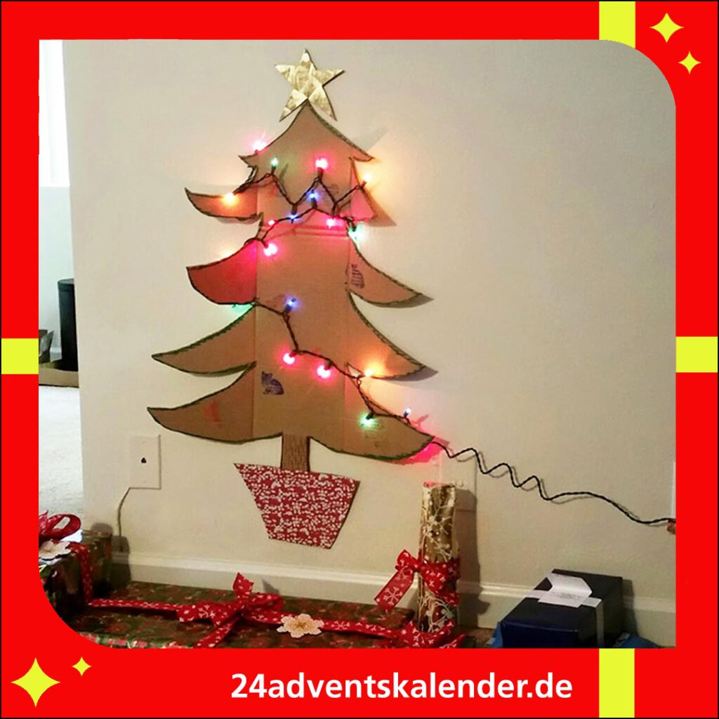 Lustiger Vorschlag für einen kreativen Weihnachtsbaum voller origineller Einfälle.