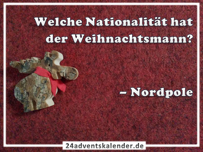 Scherz über den Weihnachtsmann, der am Nordpol Urlaub macht.