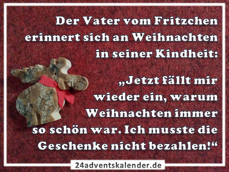 Scherz über den Vater am Weihnachten und seine witzige Art, Geschenke zu präsentieren.