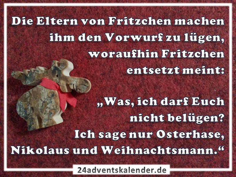 Witz über Fritzchen mit einem Osterhasen und dem überraschenden Besuch des Nikolaus.