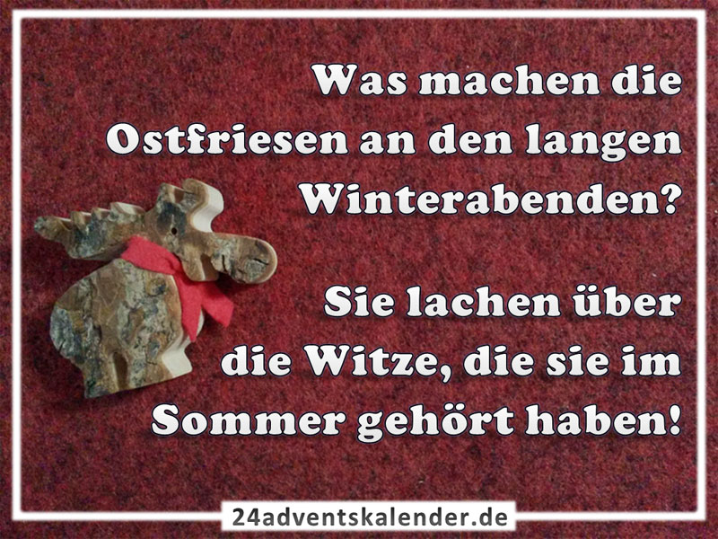 Witz über den Ostfriesen am Winterabend, der für humorvolle Momente und gemütliche Atmosphäre sorgt.