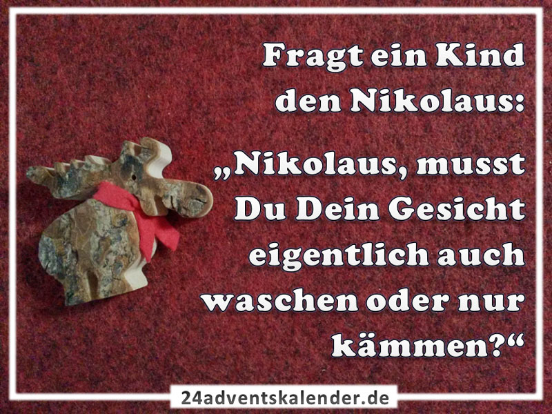 Witz über ein Kind und den Nikolaus bei der Gesichtspflege, der für amüsante Situationen sorgt.