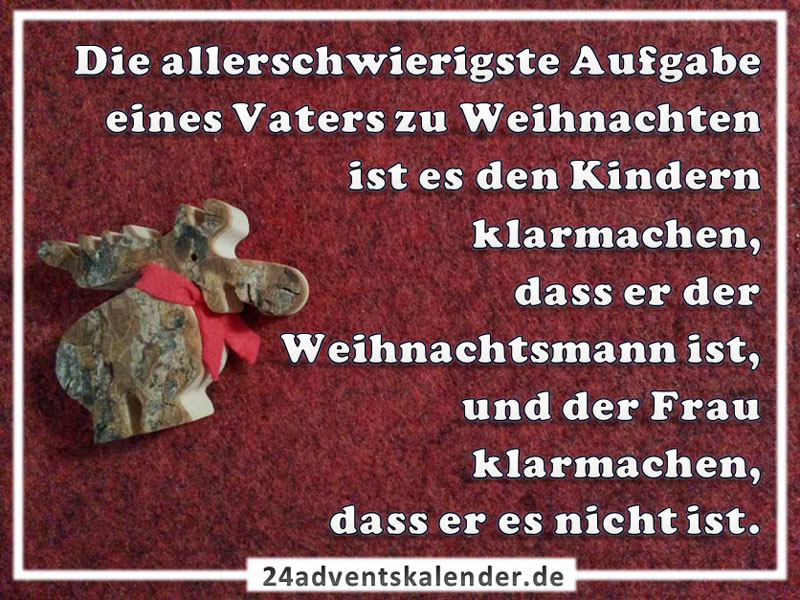 Scherz über den Vater mit einer herausfordernden Aufgabe zu Weihnachten und seinen humorvollen Umgang damit.