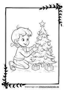Malbilder mit Christbaum bzw. Malbild zum Weihnachten umsonst downloaden