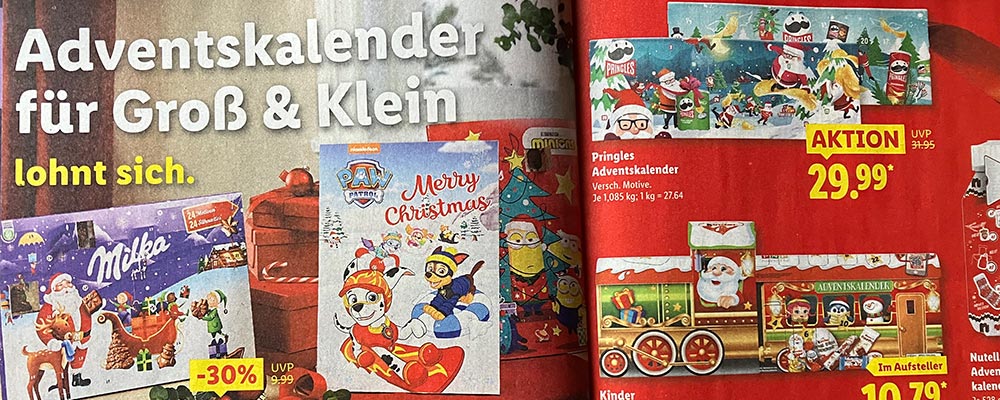 Adventskalender im Prospekt bei Lidl zu Sparpreisen