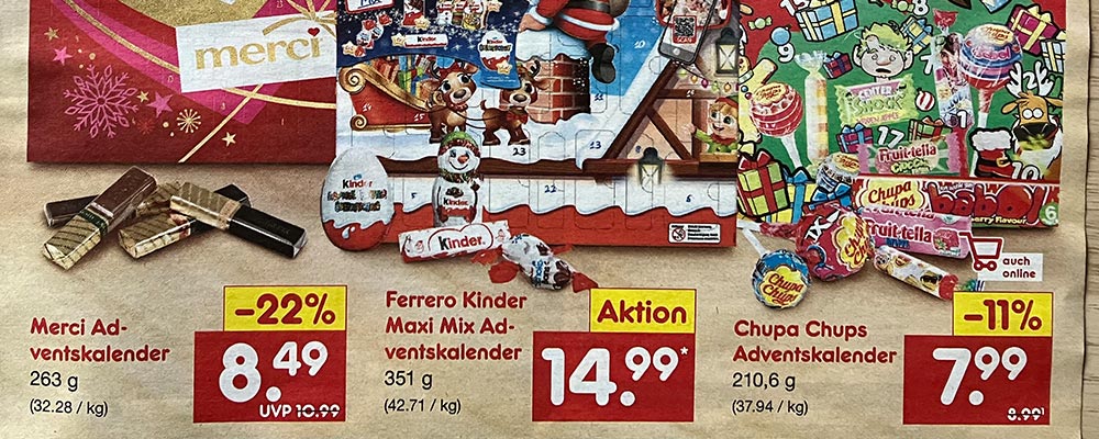 Schöne Adventskalender im Angebot bei Netto für Klein und Groß