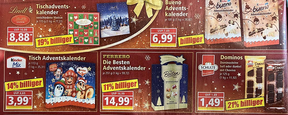 Angebot für Adventskalender im Prospekt von Norma