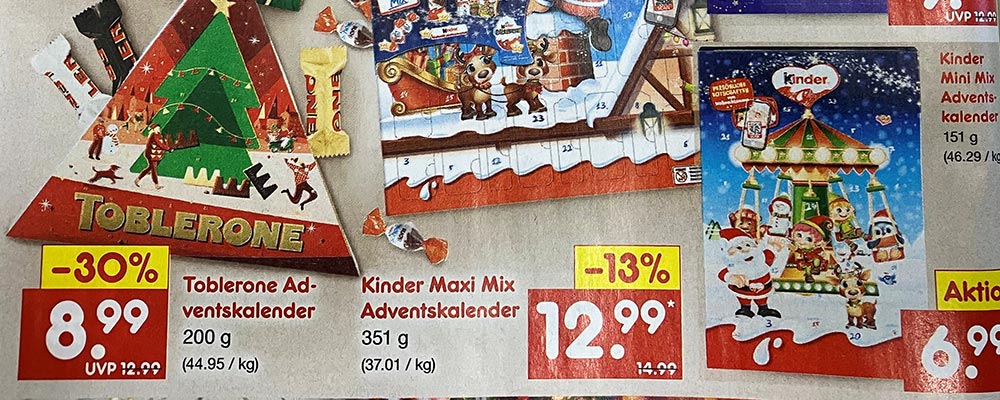 Welche Adventskalender sind im Angebot bei Netto?